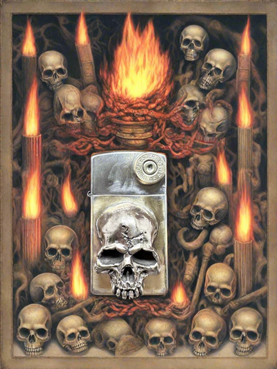 Bronze Skull Slim Zippo!