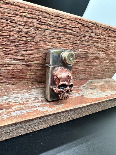 Copper Skull Slim Zippo