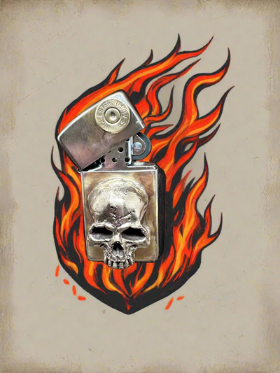 Bronze Skull Slim Zippo!