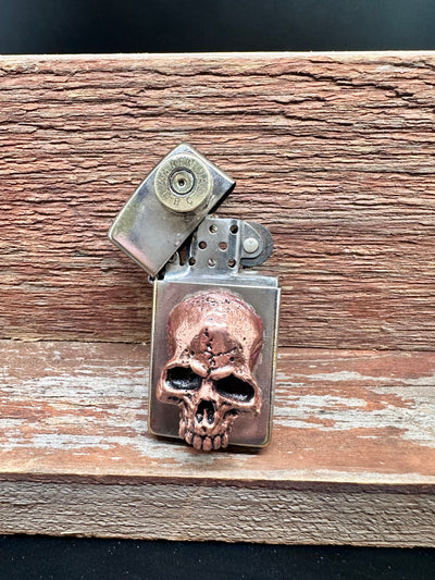 Copper Skull Slim Zippo