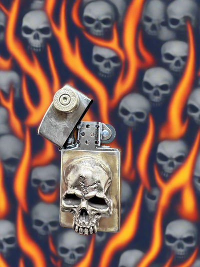 Bronze Skull Slim Zippo!