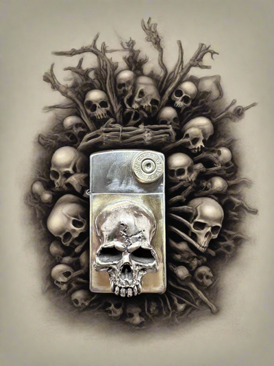 Bronze Skull Slim Zippo!