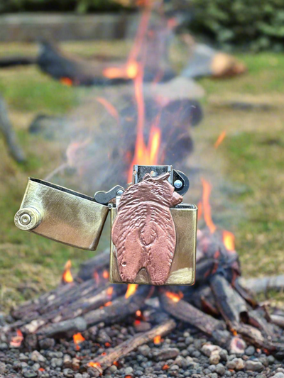 Copper Bear Butt Zippo Lighter