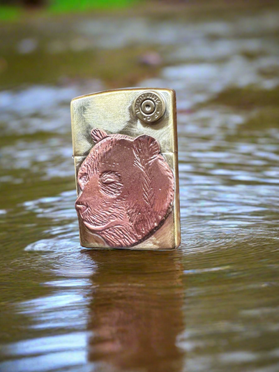 Copper Bear Head Zippo Lighter