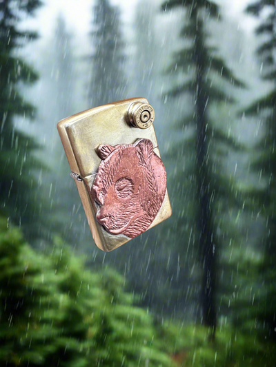 Copper Bear Head Zippo Lighter