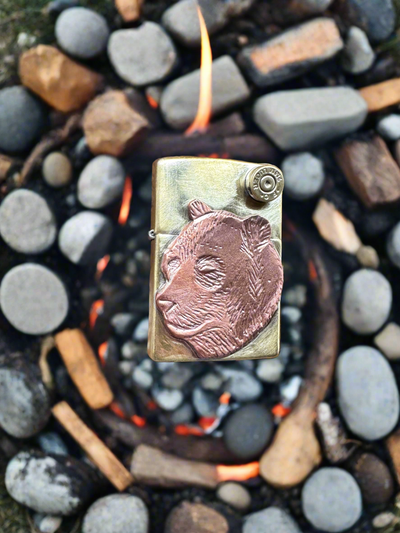 Copper Bear Head Zippo Lighter