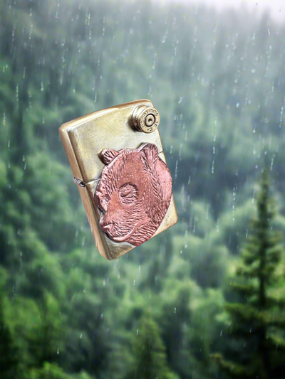 Copper Bear Head Zippo Lighter