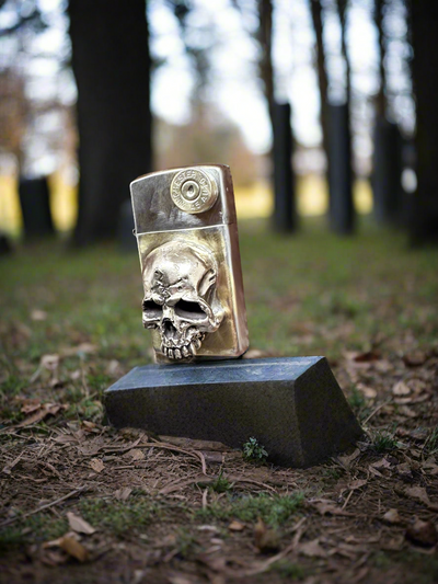 Bronze Skull Slim Zippo!