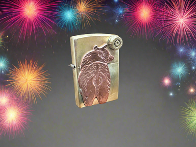 Copper Bear Butt Zippo Lighter