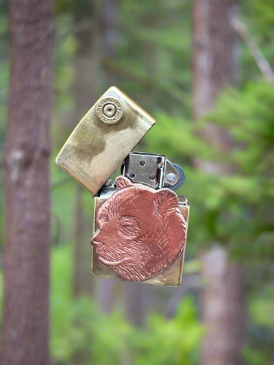 Copper Bear Head Zippo Lighter