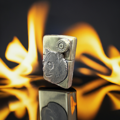 Bronze Bear Head Zippo Lighter